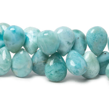 11x8-13x10mm Larimar plain pear beads 6.5 inch 41 pieces AA Grade (ONLINE ORDER ONLY)