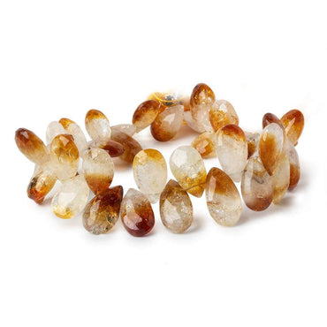 11x8-13x8mm Bi Color Citrine Faceted Pear Beads 8 inch 41 pieces AA Grade (ONLINE ORDER ONLY)