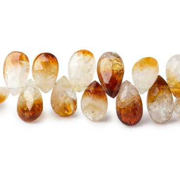 11x8-13x8mm Bi Color Citrine Faceted Pear Beads 8 inch 41 pieces AA Grade (ONLINE ORDER ONLY)
