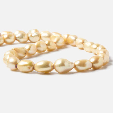11x8-14.5x10mm Buttercream Yellow Baroque 2.5mm large hole Pearls 15 in. 32 pcs (ONLINE ORDER ONLY)