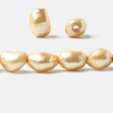 11x8-14.5x10mm Buttercream Yellow Baroque 2.5mm large hole Pearls 15 in. 32 pcs (ONLINE ORDER ONLY)