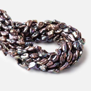 11x8-14x7mm Peacock Keshi Straight Drilled Freshwater Pearls 16 inch 28 Beads (ONLINE ORDER ONLY)