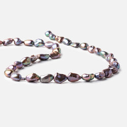 11x8-14x7mm Peacock Keshi Straight Drilled Freshwater Pearls 16 inch 28 Beads (ONLINE ORDER ONLY)
