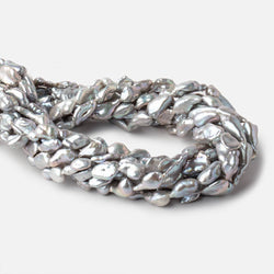 11x8-14x7mm Silver Keshi Straight Drilled Freshwater Pearls 16 inch 28 Beads (ONLINE ORDER ONLY)