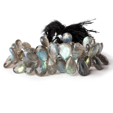 11x8-14x8mm Labradorite Faceted Pear Beads 8 inch 49 pieces (ONLINE ORDER ONLY)