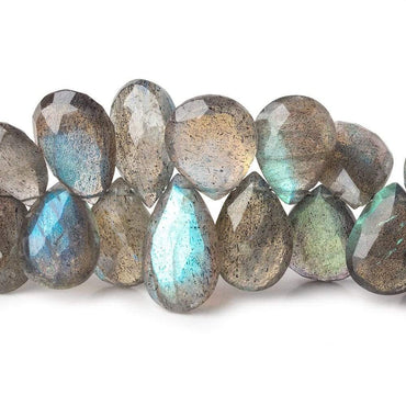 11x8-14x8mm Labradorite Faceted Pear Beads 8 inch 49 pieces (ONLINE ORDER ONLY)