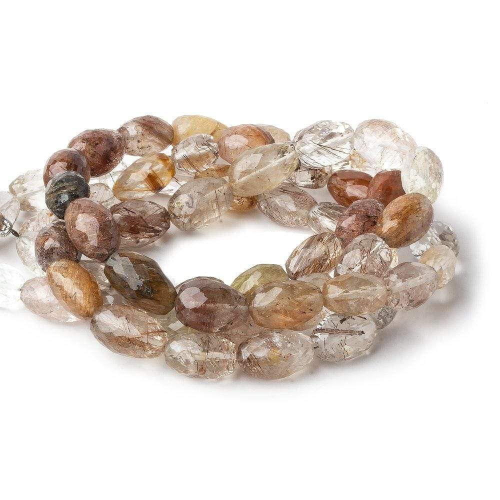 10x13-10x16mm Rutilated Quartz Faceted Nugget Beads 16 inch 27 pcs A Grade (ONLINE ORDER ONLY)