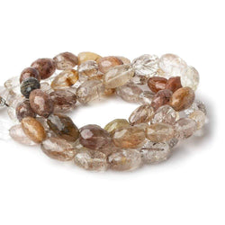 10x13-10x16mm Rutilated Quartz Faceted Nugget Beads 16 inch 27 pcs A Grade (ONLINE ORDER ONLY)