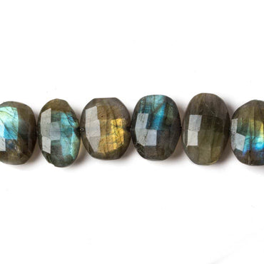 11x8-14x9mm Labradorite side drilled Faceted Cushion beads 6 inch 16 pieces (ONLINE ORDER ONLY)