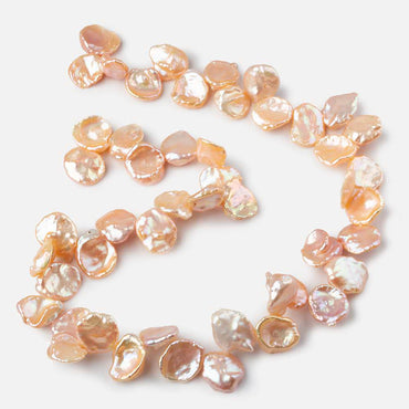 11x8-16x11mm Salmon Peach top drilled Keshi Freshwater Pearls AAA 15.5 inch 48 pcs (ONLINE ORDER ONLY)