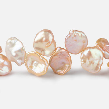 11x8-16x11mm Salmon Peach top drilled Keshi Freshwater Pearls AAA 15.5 inch 48 pcs (ONLINE ORDER ONLY)