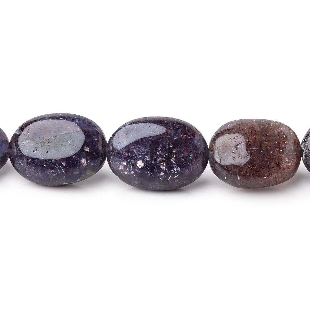 10x8-14x12mm Bloodshot Iolite-Sunstone Plain Oval Beads 16 inch 32 pieces