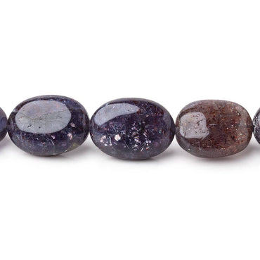 10x8-14x12mm Bloodshot Iolite-Sunstone Plain Oval Beads 16 inch 32 pieces (ONLINE ORDER ONLY)