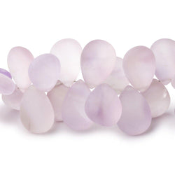 11x8-16x12mm Frosted Pink Amethyst Plain Pear Beads 8 inch 53 pieces (ONLINE ORDER ONLY)