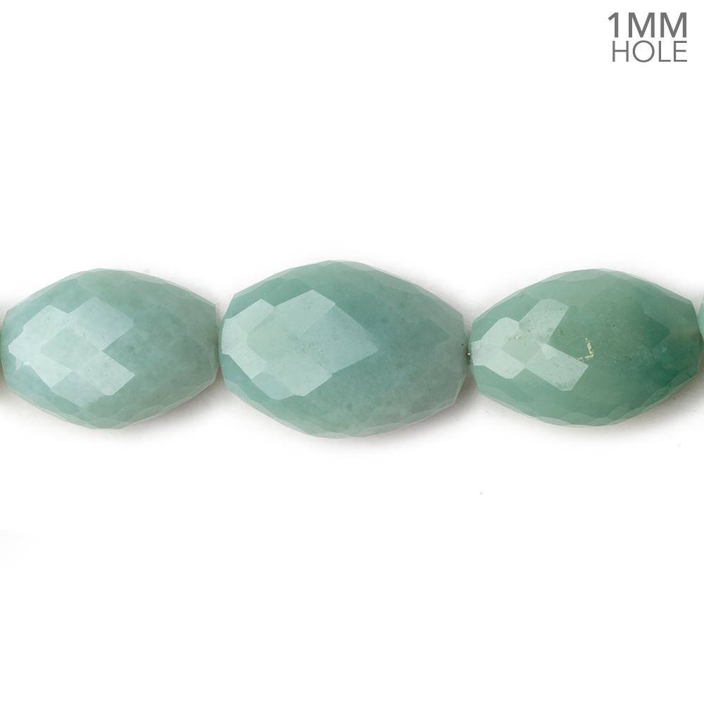 11x8-17x12mm Green Chalcedony faceted nugget 1mm large hole 18 inch 36 beads (ONLINE ORDER ONLY)