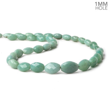 11x8-17x12mm Green Chalcedony faceted nugget 1mm large hole 18 inch 36 beads (ONLINE ORDER ONLY)