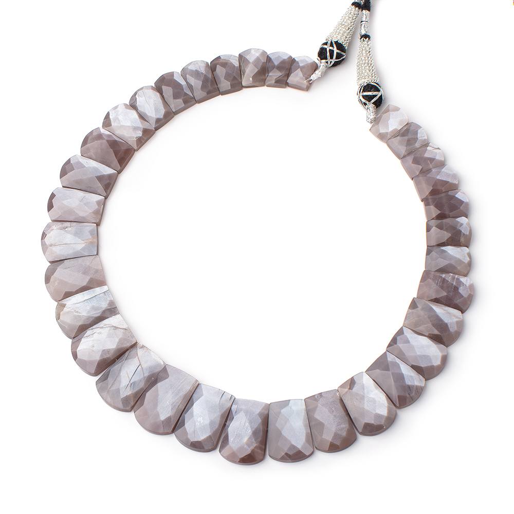 11x8-21x14mm Chocolate Moonstone double drilled faceted collar 33 beads (ONLINE ORDER ONLY)