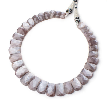 11x8-21x14mm Chocolate Moonstone double drilled faceted collar 33 beads (ONLINE ORDER ONLY)