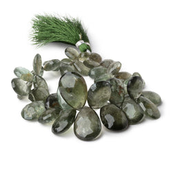 11x8-24x17mm Moss Aquamarine Faceted Pears 8 inch 40 Beads AAA (ONLINE ORDER ONLY)