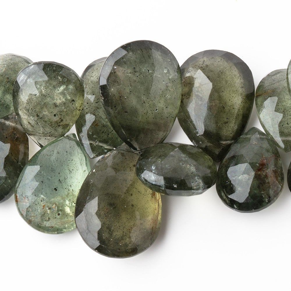 11x8-24x17mm Moss Aquamarine Faceted Pears 8 inch 40 Beads AAA (ONLINE ORDER ONLY)