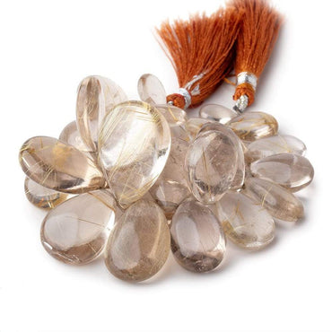 11x8-27x19mm Rutilated Quartz Plain Pear Beads 5 inch 30 pieces AA (ONLINE ORDER ONLY)
