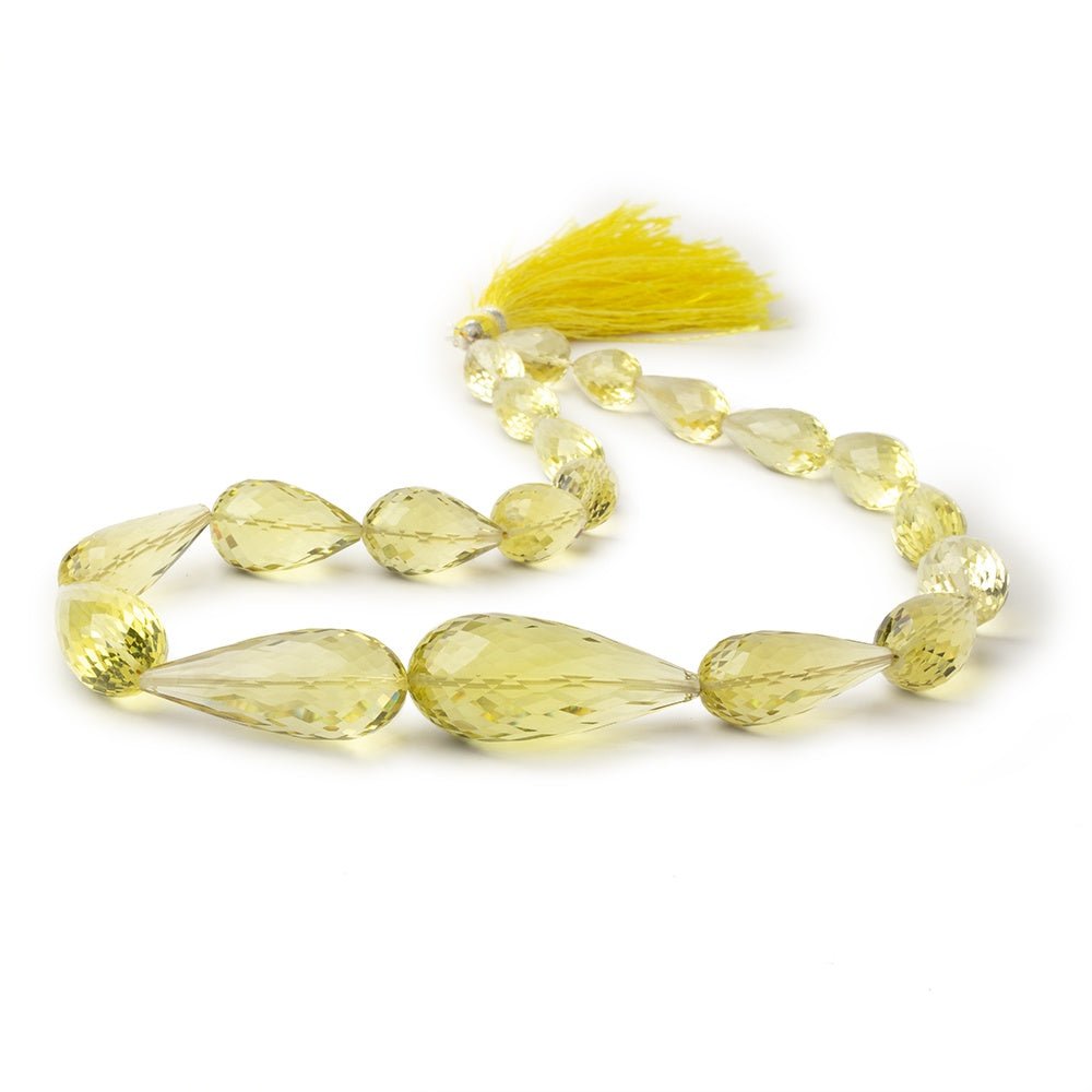 11x8-36x15mm Lemon Quartz Faceted Tear Drops 16 inch 20 Beads AA (ONLINE ORDER ONLY)