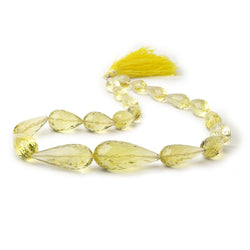 11x8-36x15mm Lemon Quartz Faceted Tear Drops 16 inch 20 Beads AA (ONLINE ORDER ONLY)