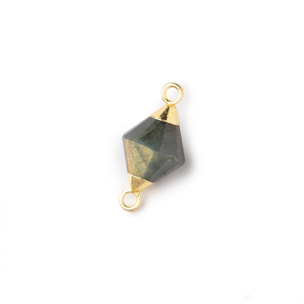 11x8mm Gold Leaf Labradorite Faceted Bi-Cone Connector 1 focal piece (ONLINE ORDER ONLY)