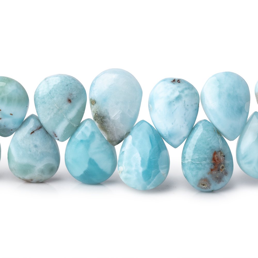 11x8mm Larimar Plain Pear Beads 7.5 inch 39 pieces AA (ONLINE ORDER ONLY)