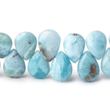 11x8mm Larimar Plain Pear Beads 7.5 inch 39 pieces AA (ONLINE ORDER ONLY)