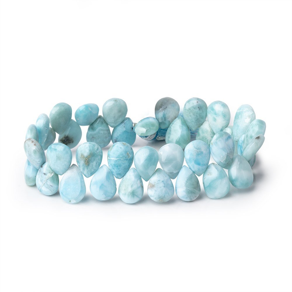 11x8mm Larimar Plain Pear Beads 7.5 inch 39 pieces AA (ONLINE ORDER ONLY)