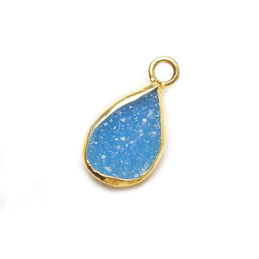 11x8mm Vermeil Bezel Blue Drusy Pear Pendant 1 piece (ONLINE ORDER ONLY)