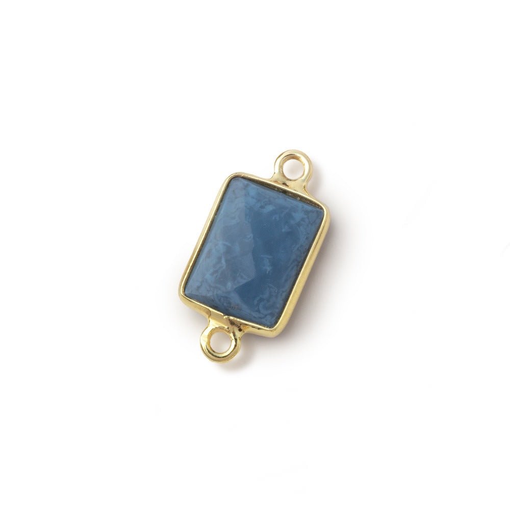 11x8mm Vermeil Bezel Owyhee Blue Opal Faceted Rectangle 1 Connector (ONLINE ORDER ONLY)