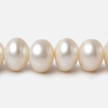 11x9-12.5x9mm Off White Button Large Hole pearls 8 inch 23 pieces AA (ONLINE ORDER ONLY)