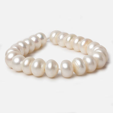 11x9-12.5x9mm Off White Button Large Hole pearls 8 inch 23 pieces AA (ONLINE ORDER ONLY)