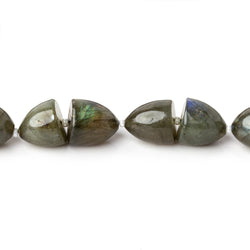 11x9-12x10mm Labradorite Center Drilled Fancy Shape beads 17 inches 18 pieces A (ONLINE ORDER ONLY)