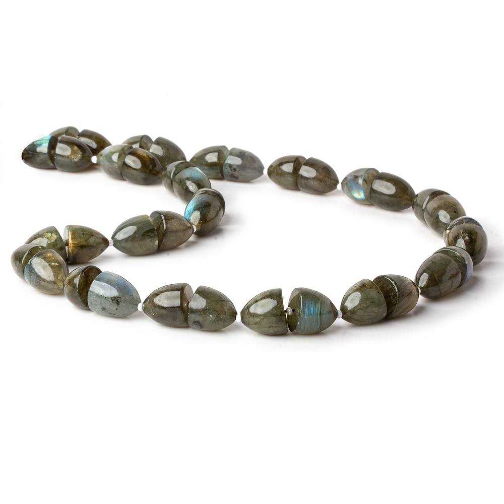 11x9-12x10mm Labradorite Center Drilled Fancy Shape beads 17 inches 18 pieces A (ONLINE ORDER ONLY)