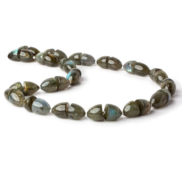 11x9-12x10mm Labradorite Center Drilled Fancy Shape beads 17 inches 18 pieces A (ONLINE ORDER ONLY)