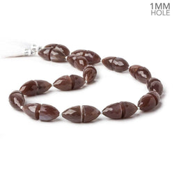 11x9-12x11mm Chocolate Moonstone straight drilled large hole Faceted Cones 30 beads AA (ONLINE ORDER ONLY)