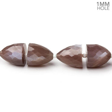 11x9-12x11mm Chocolate Moonstone straight drilled large hole Faceted Cones 30 beads AA (ONLINE ORDER ONLY)