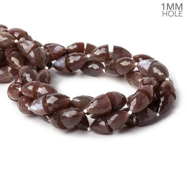 11x9-12x11mm Chocolate Moonstone straight drilled large hole Faceted Cones 30 beads AA (ONLINE ORDER ONLY)