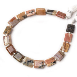 11x9-12x8mm Multi Gemstone bevel faceted rectangle beads 8 inch 14 pieces (ONLINE ORDER ONLY)