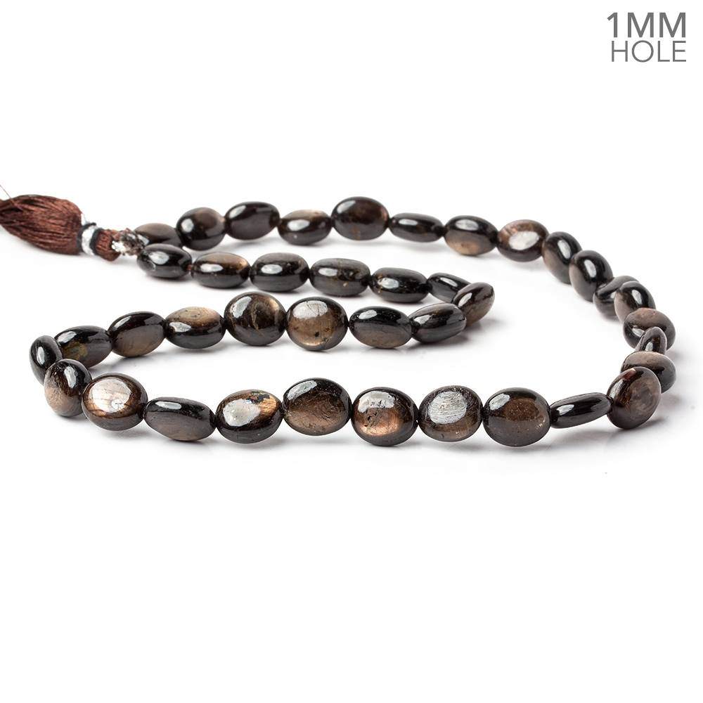 11x9-12x9mm Golden Sheen Chocolate Sapphire Plain Ovals 16 inch 38 beads A 1mm large hole (ONLINE ORDER ONLY)