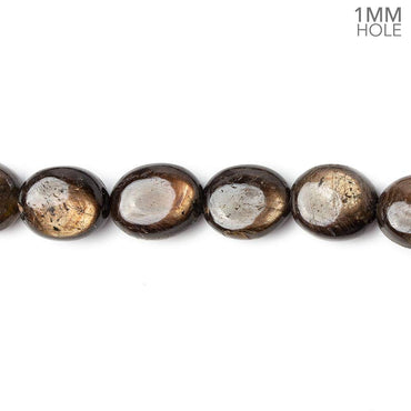 11x9-12x9mm Golden Sheen Chocolate Sapphire Plain Ovals 16 inch 38 beads A 1mm large hole (ONLINE ORDER ONLY)