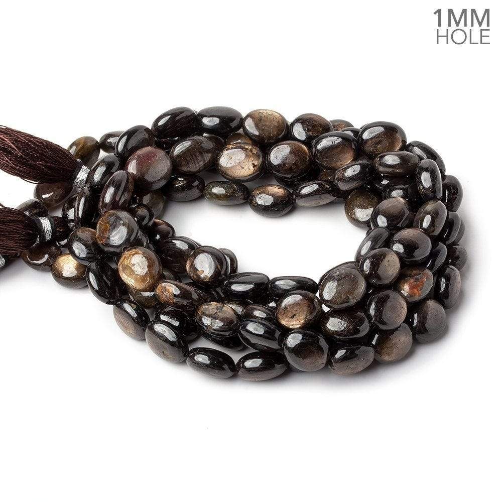 11x9-12x9mm Golden Sheen Chocolate Sapphire Plain Ovals 16 inch 38 beads A 1mm large hole (ONLINE ORDER ONLY)