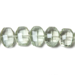 11x9-12x9mm Prasiolite side drilled Faceted Cushion Beads 6 inch 15 pieces (ONLINE ORDER ONLY)
