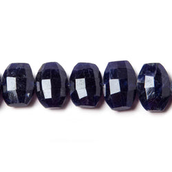11x9-12x9mm Sodalite side drilled Faceted Cushion Beads 6 inch 17 pieces (ONLINE ORDER ONLY)