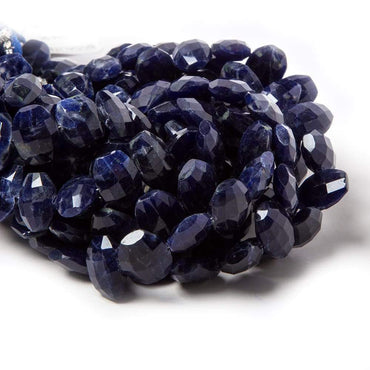 11x9-12x9mm Sodalite side drilled Faceted Cushion Beads 6 inch 17 pieces (ONLINE ORDER ONLY)