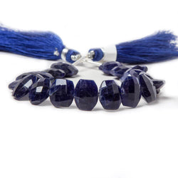 11x9-12x9mm Sodalite side drilled Faceted Cushion Beads 6 inch 17 pieces (ONLINE ORDER ONLY)