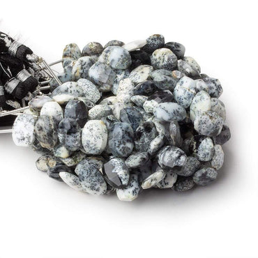 11x9-13.5x9mm Dendritic Opal Side Drilled Faceted Cushion 6 inch 15 beads (ONLINE ORDER ONLY)